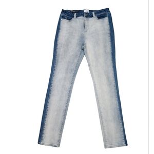 Ecru Blue and White Straight Leg Jeans 27 Two Tone